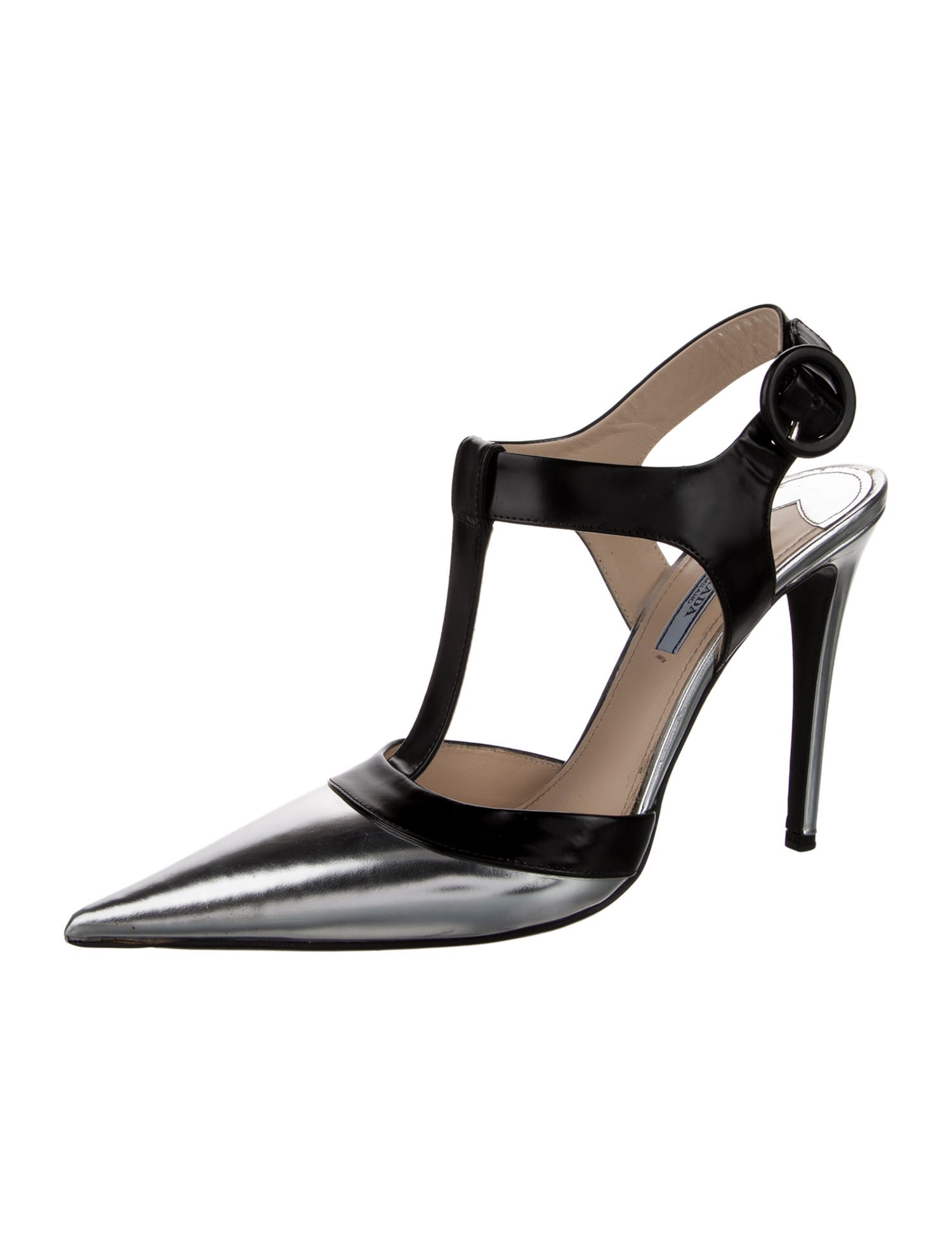 Prada Leather T-Strap Pumps